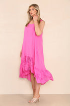DETAILED LACE LINEN DRESS (8022015639800) (8026645889272)