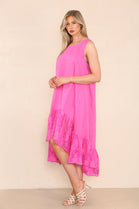 DETAILED LACE LINEN DRESS (8022015639800) (8026645889272)