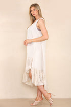 DETAILED LACE LINEN DRESS (8022018621688) (8026679836920)