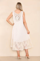 DETAILED LACE LINEN DRESS (8022018621688) (8026679836920)