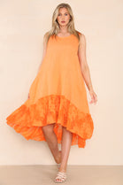 DETAILED LACE LINEN DRESS (8022020096248)