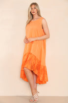 DETAILED LACE LINEN DRESS (8022020096248)