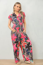 LEAF PRINT GATHERED JUMPSUIT (MIXED COLOUR PACK) (15095666672000)