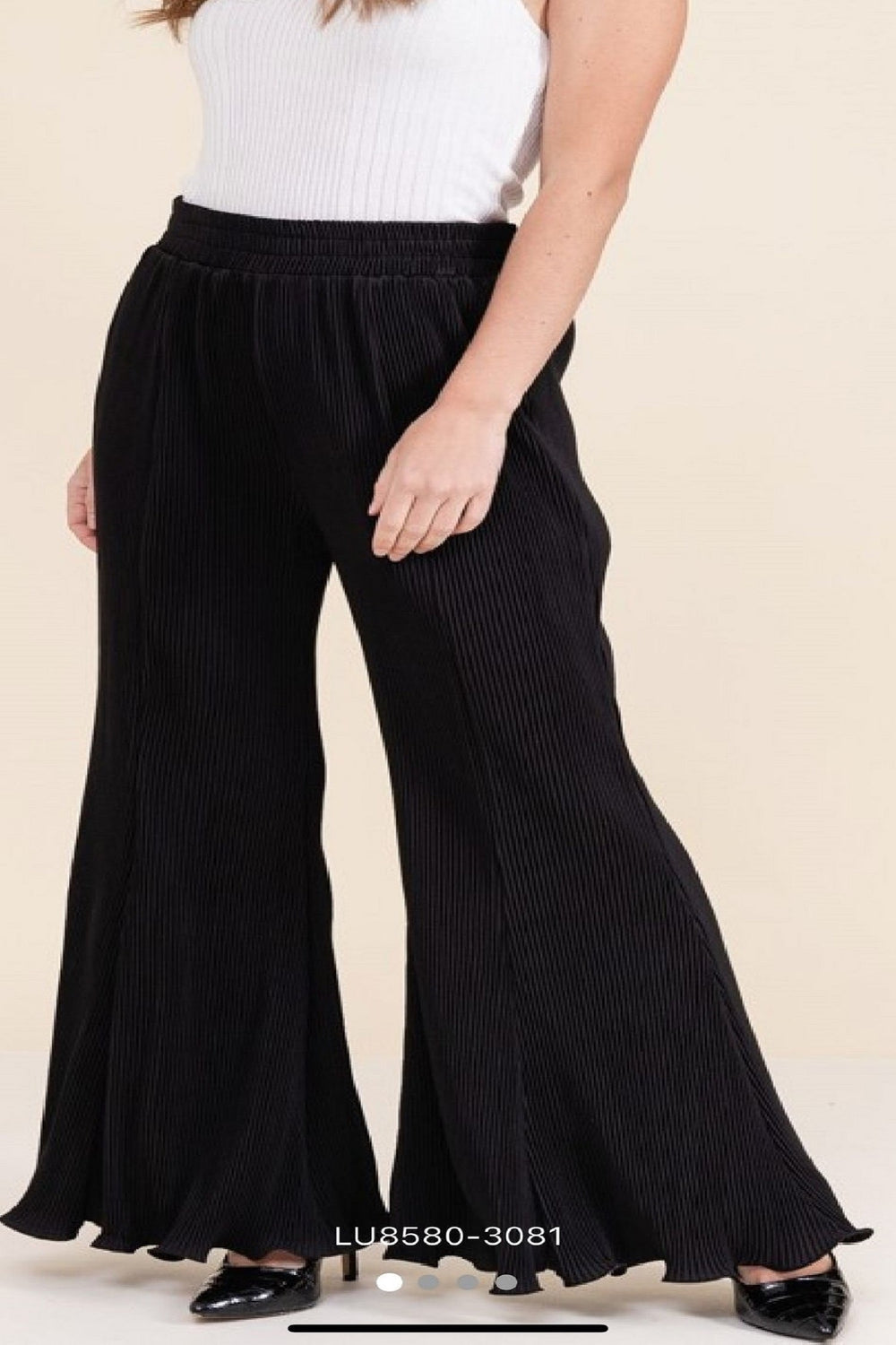 PLEATED FLARE TROUSER (15158027714944)