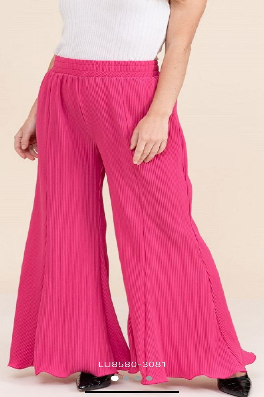PLEATED FLARE TROUSER (15158023487872)