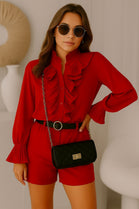 PLEATED RUFFLED SHIRT (Copy) (15273705111936)
