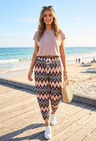 ZIG ZAG PRINT BARREL JOGGERS