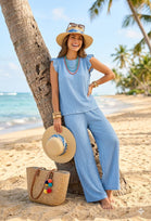 FRILL SLEEVE PLEATED SET