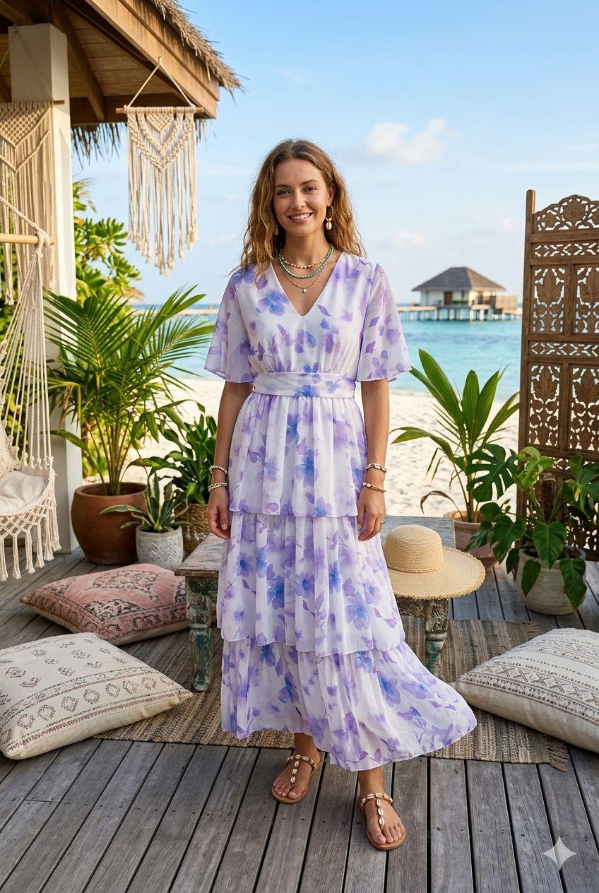 FLORAL TIERED MAXI