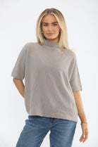 HIGHNECK PLAIN KNIT JUMPER (15368561033600)