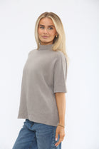 HIGHNECK PLAIN KNIT JUMPER (15368561033600)