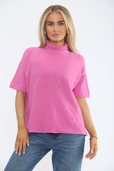 HIGHNECK PLAIN KNIT JUMPER (15368556478848)