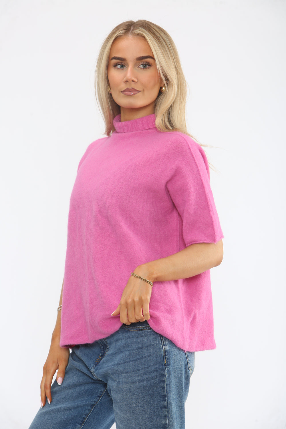 HIGHNECK PLAIN KNIT JUMPER (15368556478848)