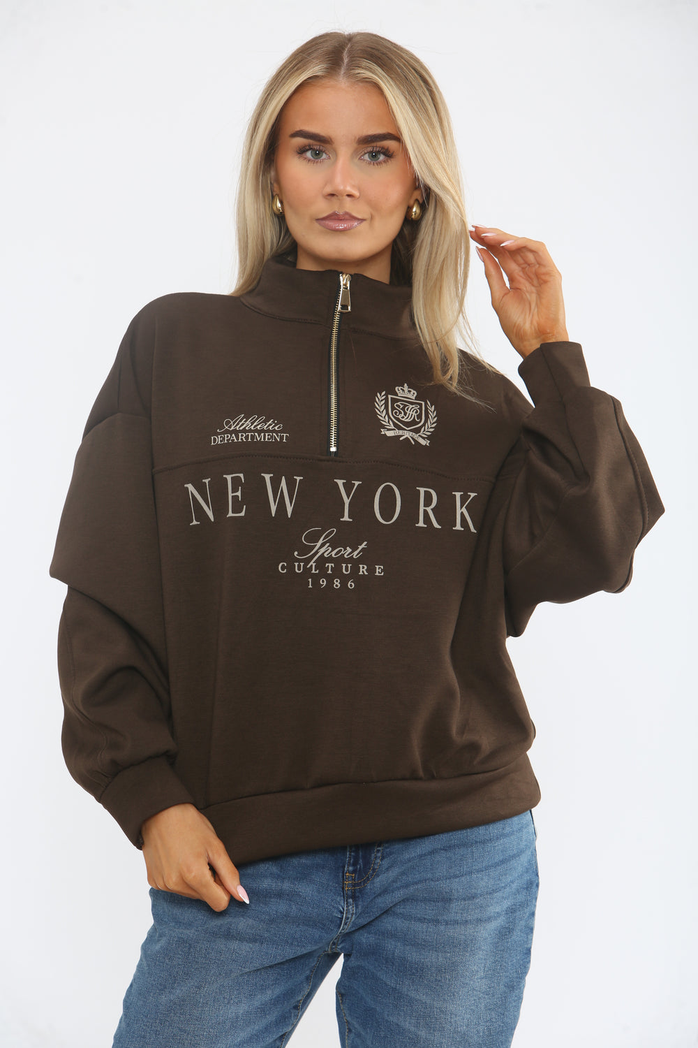 HALF ZIP NWEYORK SWEAT (15364360929664)
