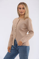 BUTTON DETAIL KNIT CARDIGAN (15368200126848)