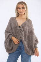 CHUNKY KNOT KNITTED CARDIGAN (15368218804608)