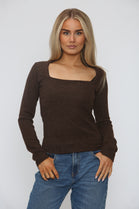 SQUARE NECK LONG SLEEVE TOP (15364371710336)