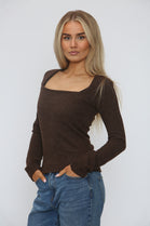 SQUARE NECK LONG SLEEVE TOP (15364371710336)