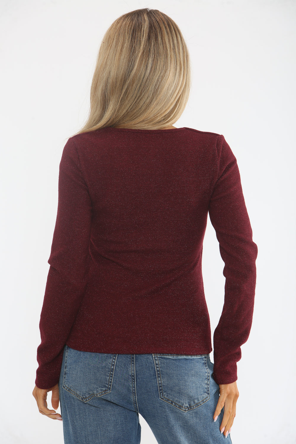 SQUARE NECK LONG SLEEVE TOP (15364363878784)
