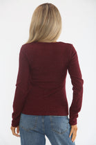 SQUARE NECK LONG SLEEVE TOP (15364363878784)