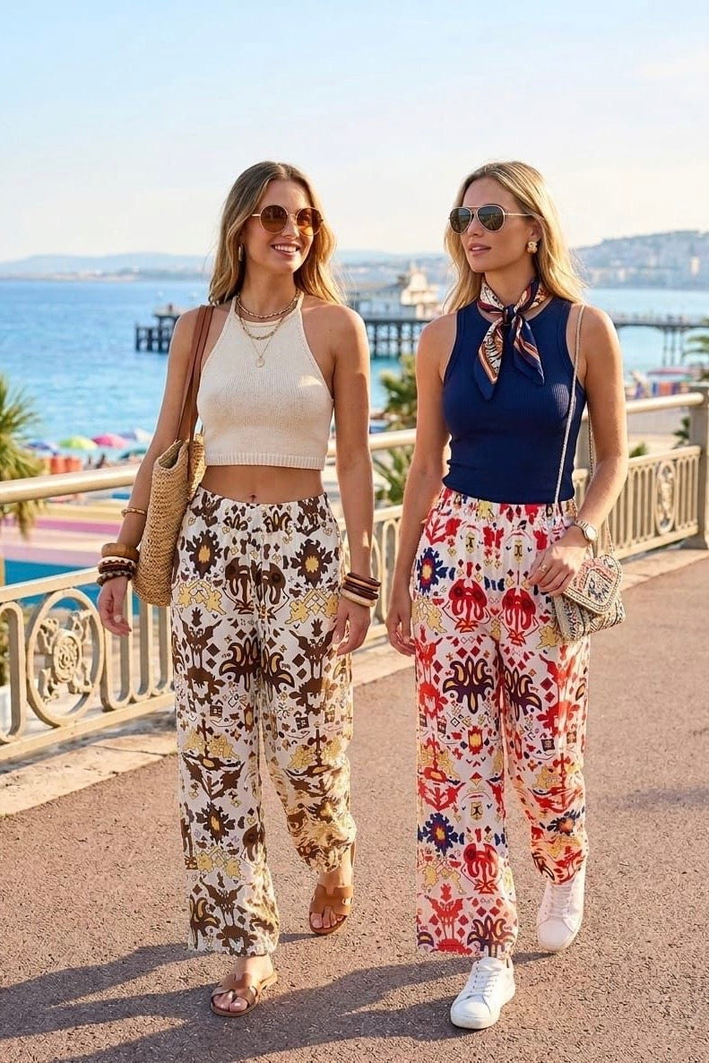 PRINTED WIDE LEG TROUSER(MIXED COLOUR PACK)
