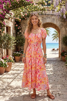 FLORAL OFF SHOULDER BUTTON MAXI ( MIX PACK )