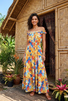 FLORAL SHIRRED MAXI DRESS(MIXED COLOUR PACK)