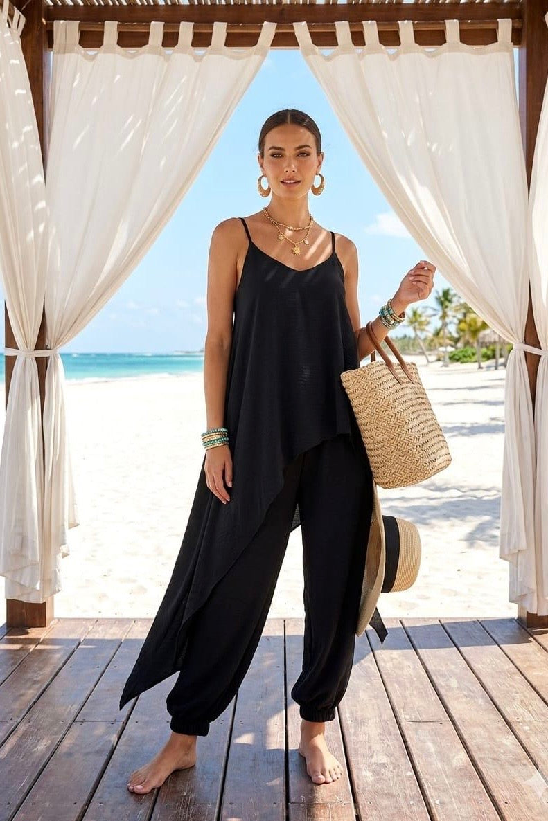 ASYMMETRIC CAMI TUNIC AND JOGGER LOUNGEWEAR