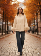 ZIP-UP JACKET WITH FURR CUFFS (15368130560384)