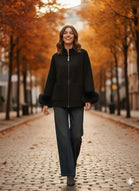 ZIP-UP JACKET WITH FURR CUFFS (15368129806720)