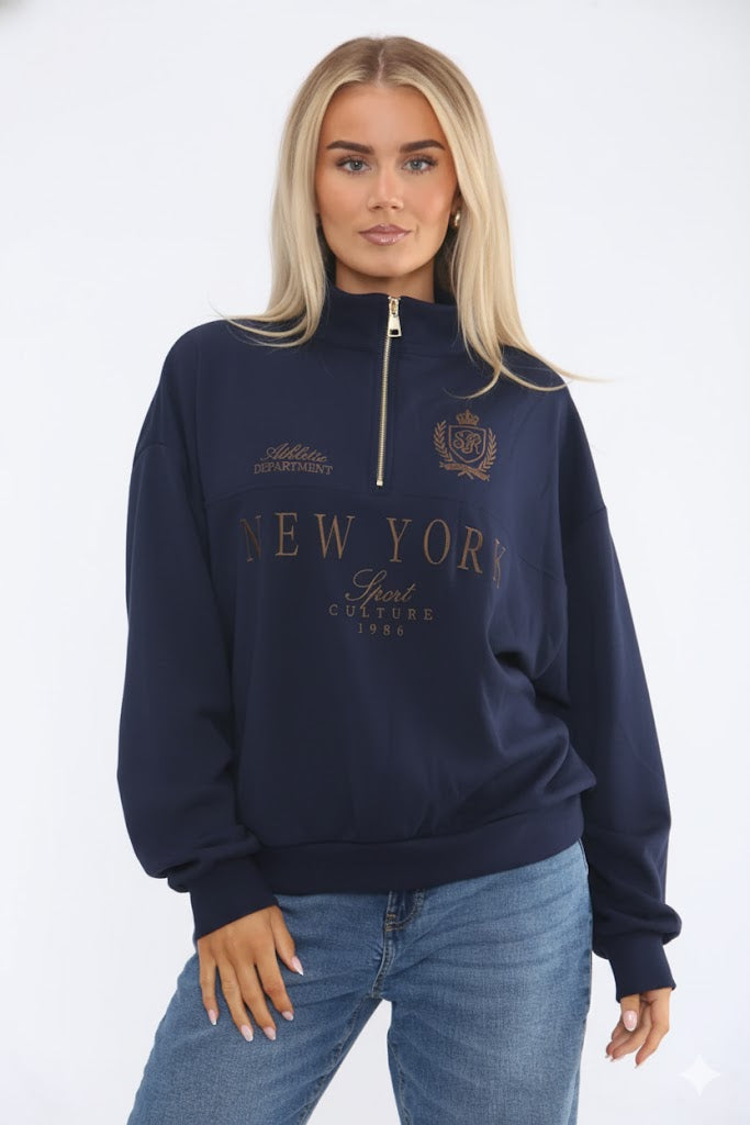 HALF ZIP NWEYORK SWEAT (15364361683328)