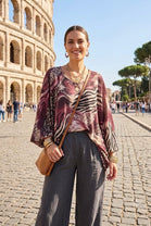 BATWING ANIMAL PRINT BLOUSE