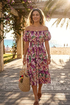 PRINTED OFF THE SHOULDER DRESS(MIXED COLOUR PACK)