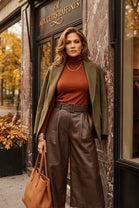 FAUX-LEATHER BELTED CULOTTES