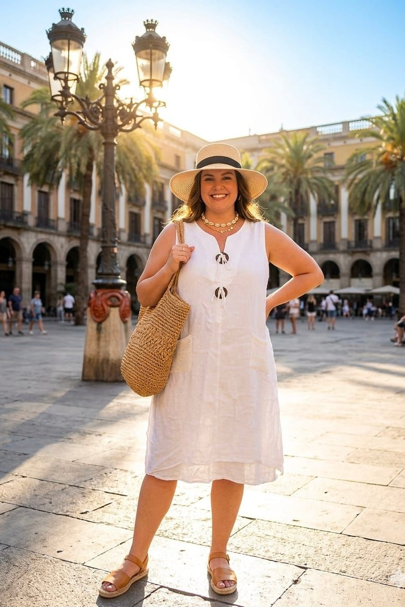 LINEN BUTTON DETAIL TUNIC
