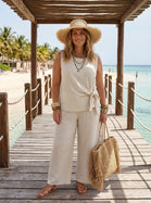 COTTON SIDE TIE TOP LOUNGE SET