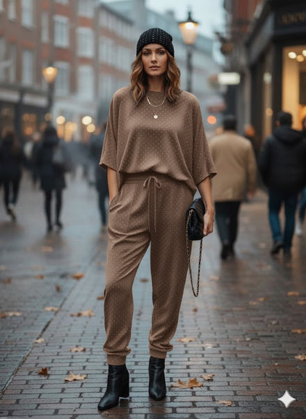 RHEINSTONE CARROT SEAM LOUGE SET