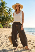 DRAWSTRING WIDE LEG TROUSER