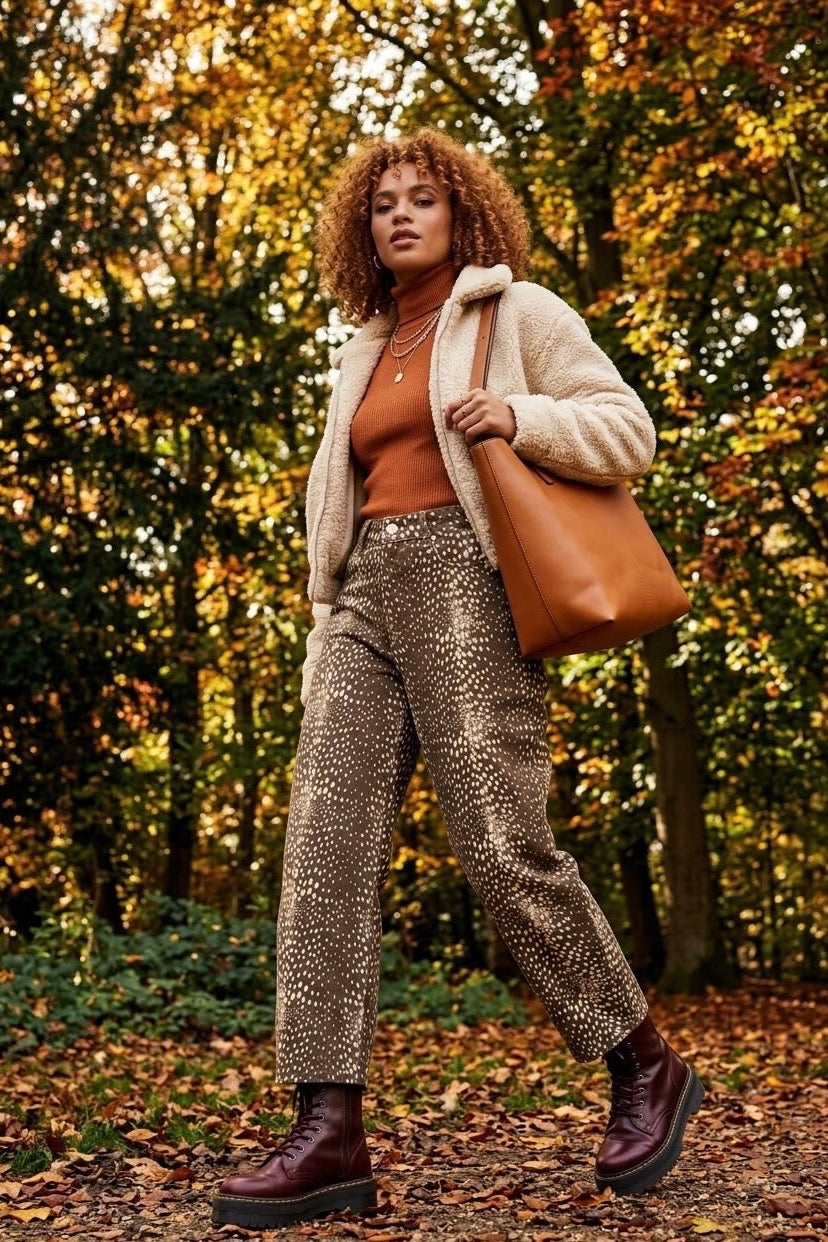 BAMBI PRINT BARREL JEANS