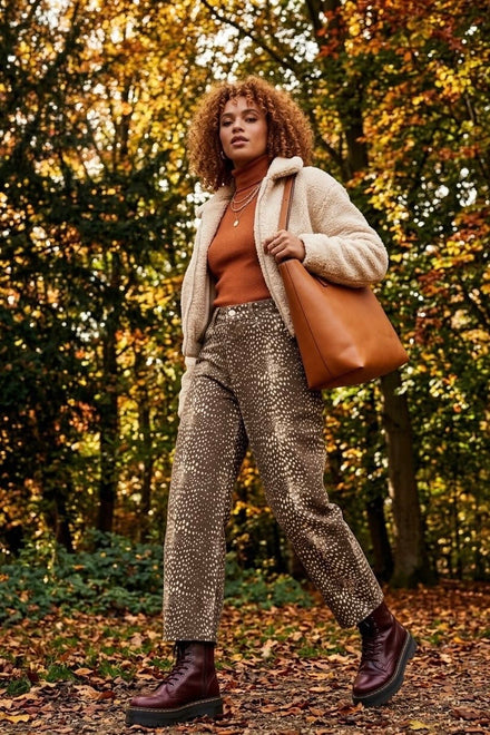 BAMBI PRINT BARREL JEANS