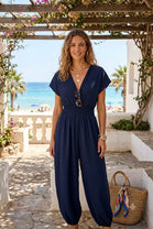 GATHERED HAREM JUMPSUIT