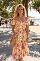 FLORAL OFF SHOULDER DRESS(MIXED COLOUR PACK)