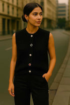 BUTTON DETAIL KNIT WAIST COAT (15339720278400)