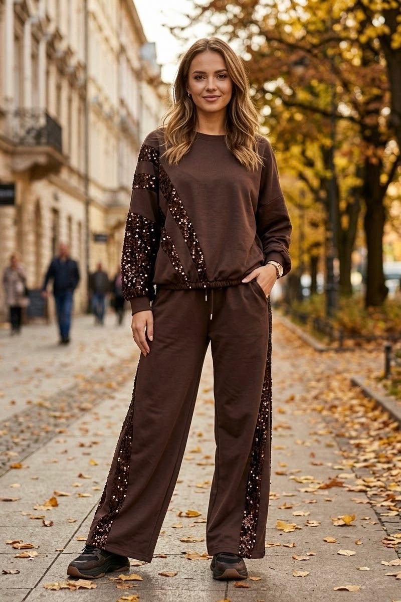 SEQUIN DETAIL LOUNGE SET