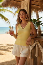 V-NECK SCALLOPED VEST