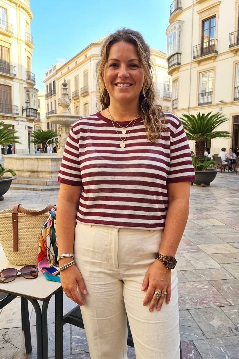 STRIPE FINE KNIT TOP