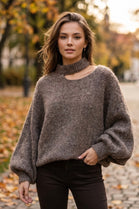CUT-OUT SOFT KNIT JUMPER