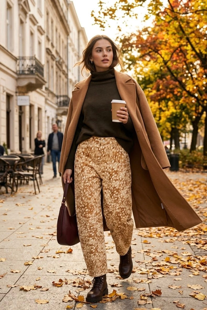 BAMBI PRINT BARREL JEANS