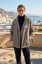 FUNNEL NECK BUTTON DETAIL JACKET