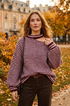 CUT-OUT STRIPE JUMPER